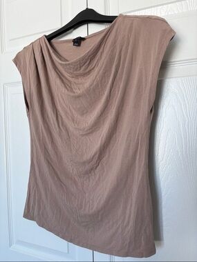 RW&CO. Draped Cap Sleeve Top - Taupe